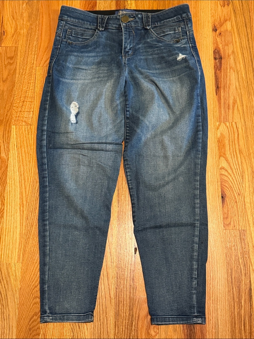 Democracy size 6 Dark Blue Women's Distressed Jeans